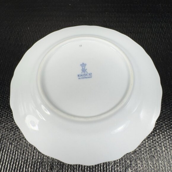 AK Kaiser Germany Porcelain Dish Plate 6inch Plates Dishes Yellow Flowers Set 3 - Picture 8 of 11